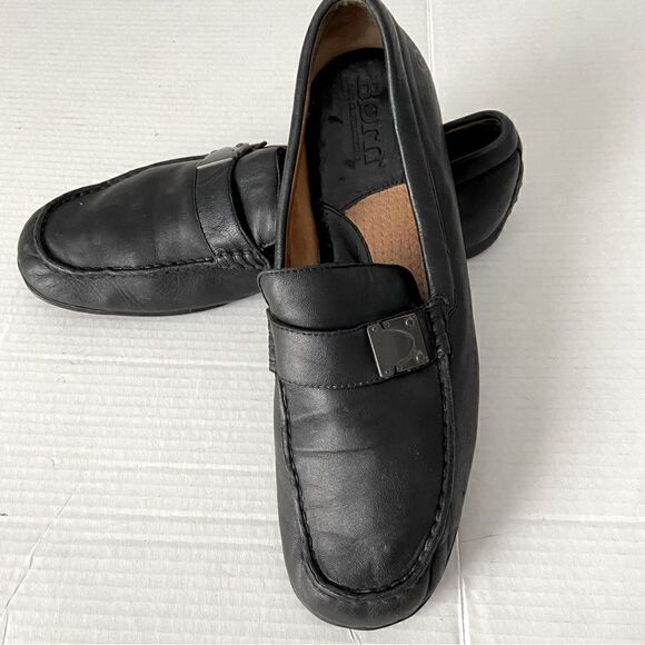 Born Men’s Black Leather Driver Shoes Casual Comfort Loafers Moccasins Size 11.5 - Picture 11 of 12